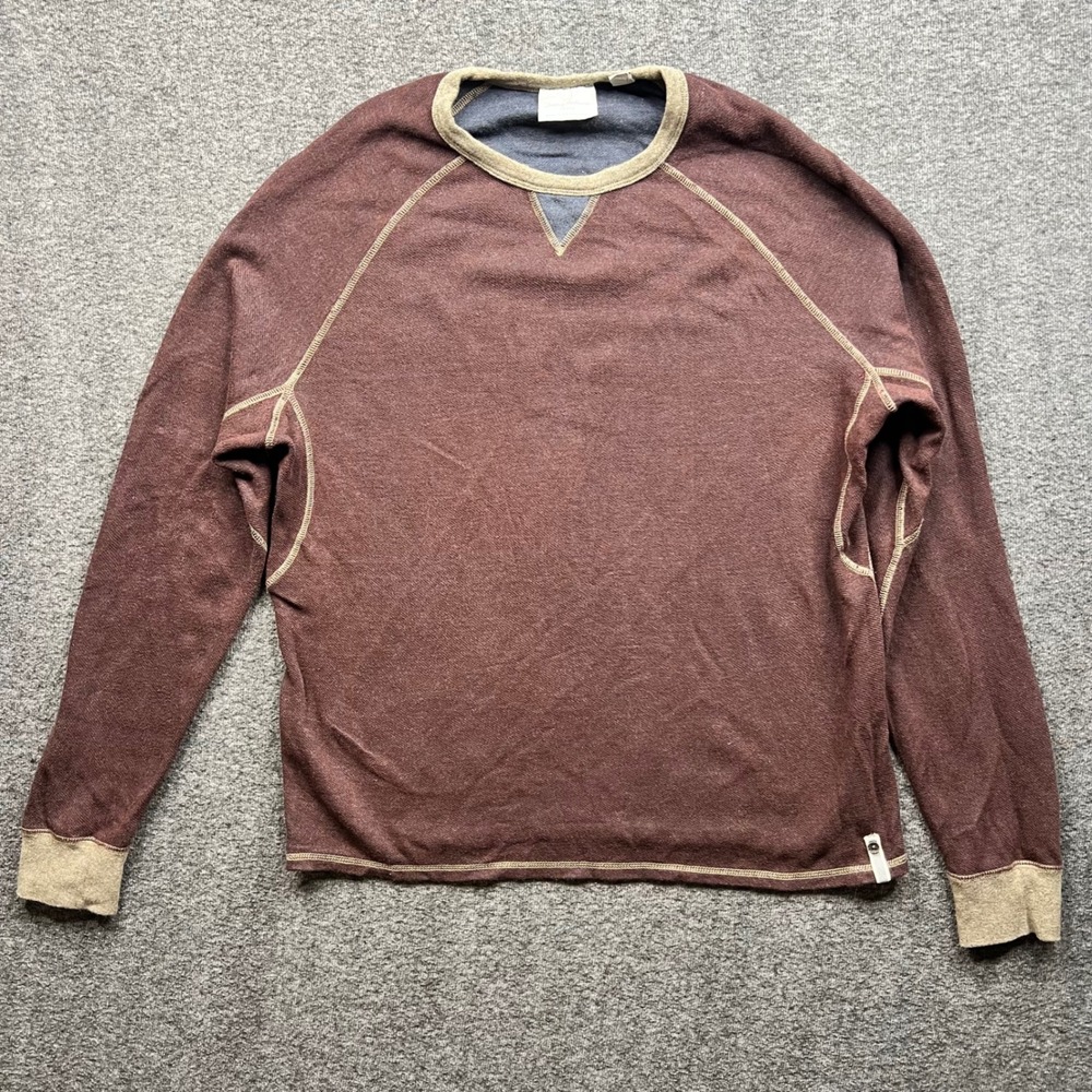 Tommy Bahama Sweatshirt Mens Medium Maroon Reversible Long Sleeve Pullover